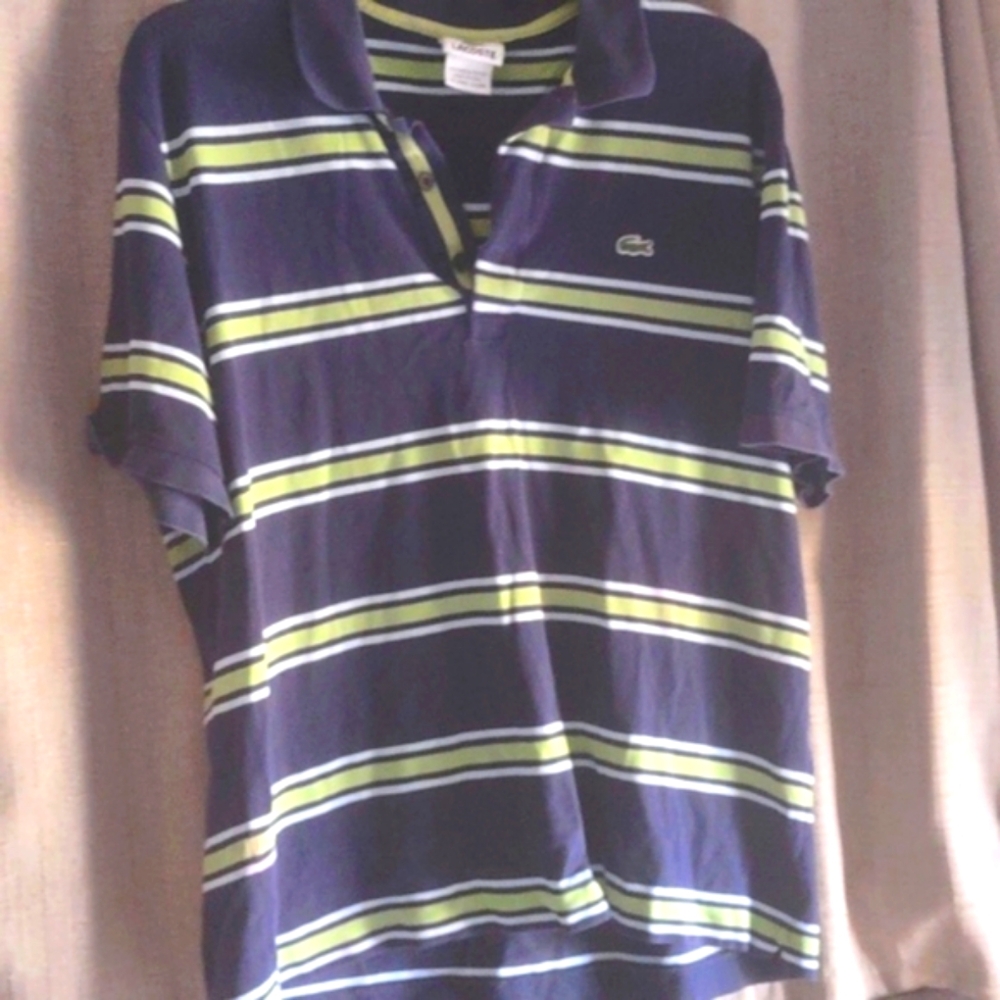 Vtg Lacoste striped polo shirt M